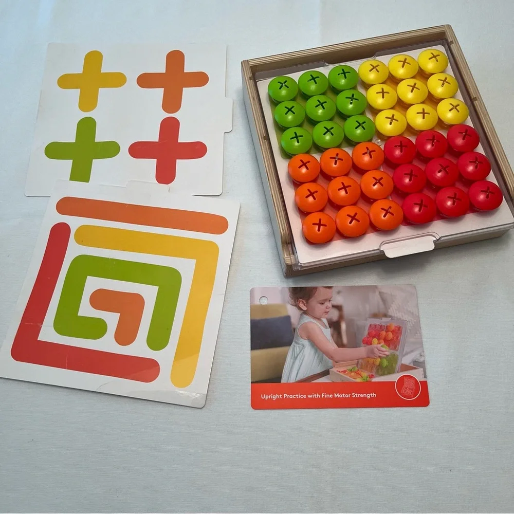 Lovevery Mosaic Button Board Set & Info Play Card Toddler Montessori Learning